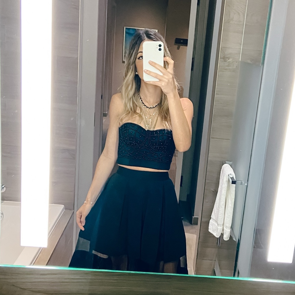 Black Skirt with see through/mesh